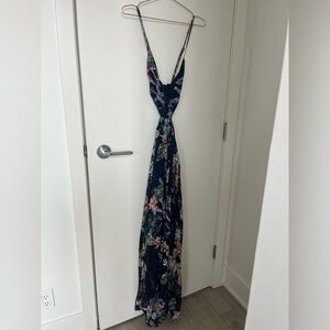 NWOT - Blue floral cut out maxi dress Size S